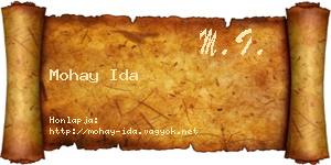 Mohay Ida névjegykártya